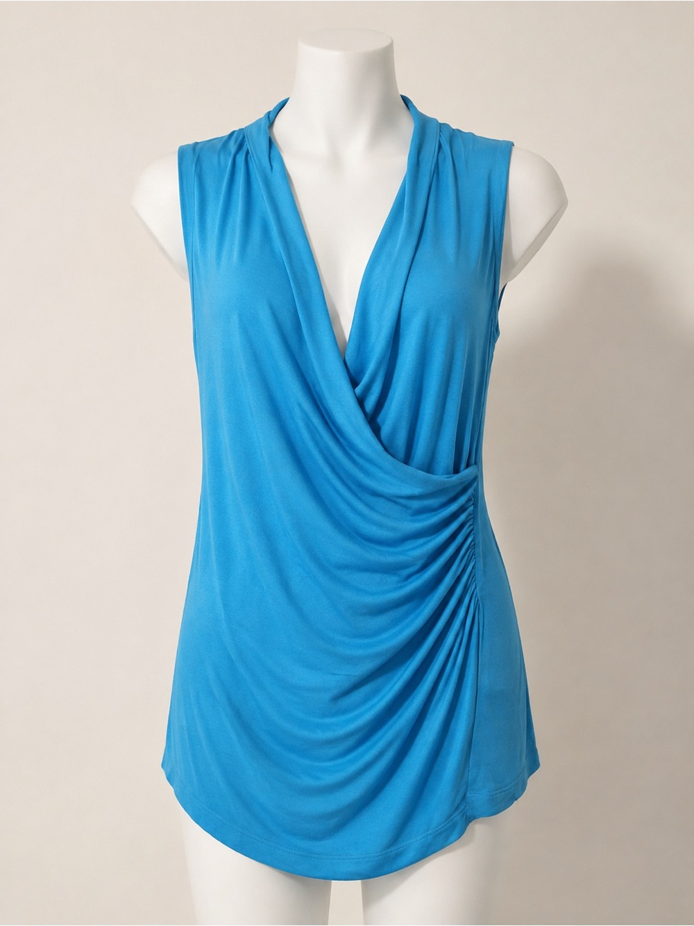 Banana Republic Turquoise Draped Surplice Sleeveless Top